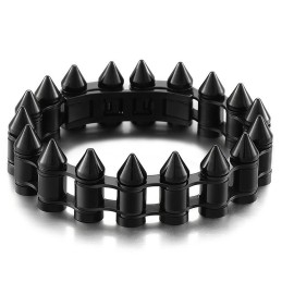 Moderigtigt Bullet Head Titanium Bikerarmbånd Til Herrer