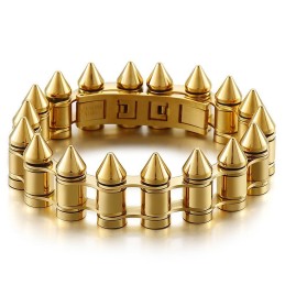 Moderigtigt Bullet Head Titanium Bikerarmbånd Til Herrer