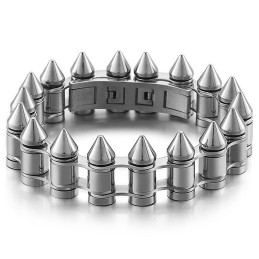 Moderigtigt Bullet Head Titanium Bikerarmbånd Til Herrer