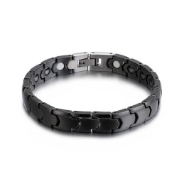 Magnetisk Armbånd Med Sorte Sten Til Mænd