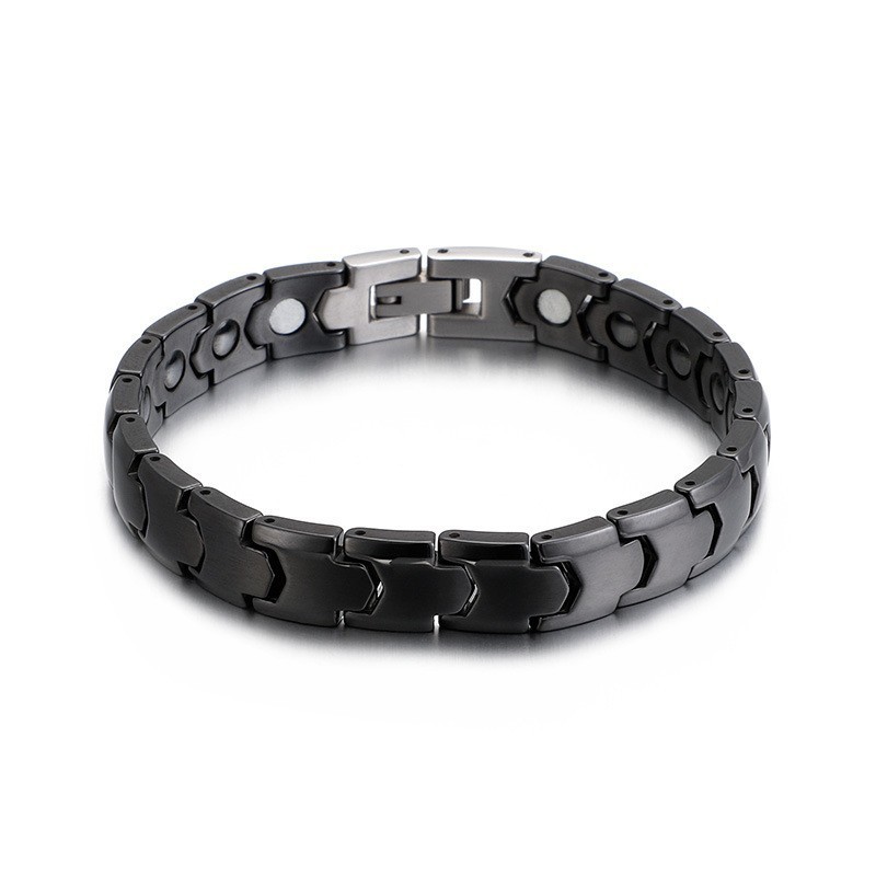 Magnetisk Armbånd Med Sorte Sten Til Mænd