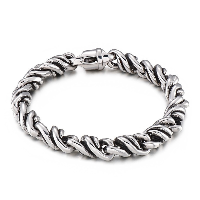 Moderigtigt Twist Titanium Armbånd Til Mænd