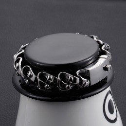 Cool Chic Skull Titanium Armbånd Til Mænd