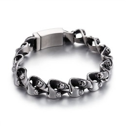Cool Chic Skull Titanium Armbånd Til Mænd