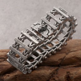 Elegant Titanium Armbånd I Dragehoved Til Mænd