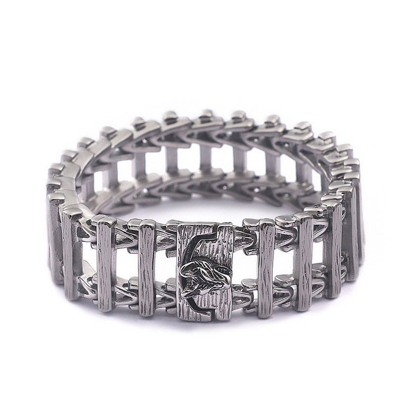 Elegant Titanium Armbånd I Dragehoved Til Mænd Elegant Titanium Armbånd I Dragehoved Til Mænd