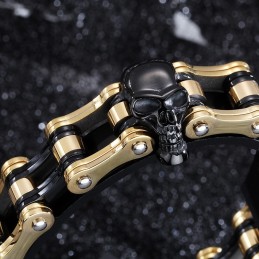 Rock Hip-Hop Elektropletteret Tofarvet Kranie Titanium Herre Bikerarmbånd