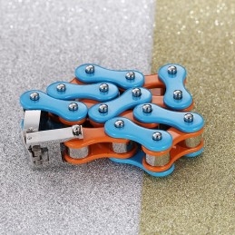 Enkelt Malet Blå-Orange Titanium Bikerarmbånd Til Mænd