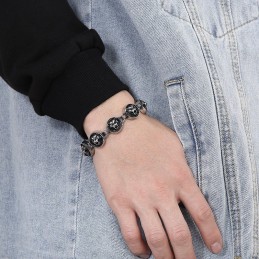 Cool Hiphop-Stil Tigerhoved Rundt Titaniumarmbånd Til Mænd