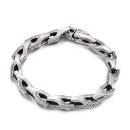 Titanium Armbånd Med Slangeben Til Mænd
