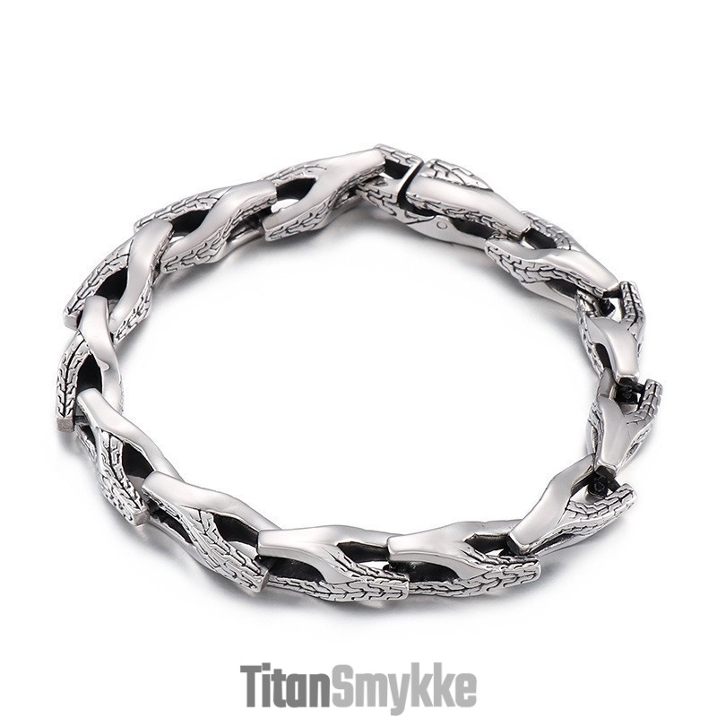 Titanium Armbånd Med Slangeben Til Mænd