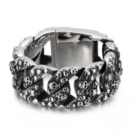 Overdrevet Elegant Kranium Titanium Armbånd Til Mænd