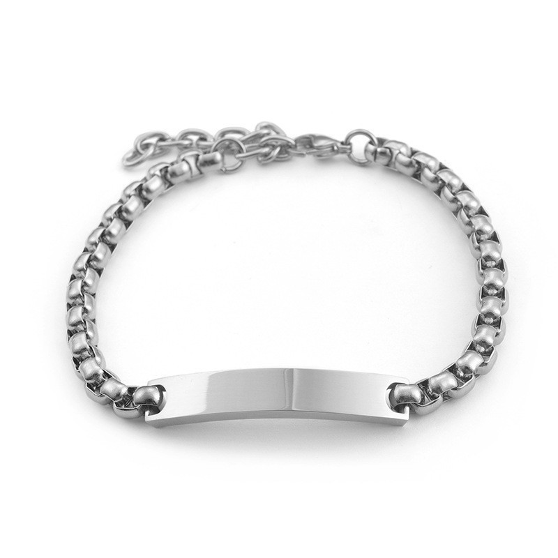 Chic Style Buet Firkantet Titanium Armbånd Til Par Chic Style Buet Firkantet Titanium Armbånd Til Par
