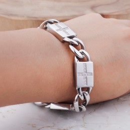Moderigtigt Rock Hiphop-Stil Kors Med Diamanter I Titaniumarmbånd