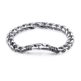 Moderigtigt Håndholdt Blomster Titanium Armbånd Til Mænd