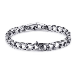 Moderigtigt Håndholdt Blomster Titanium Armbånd Til Mænd