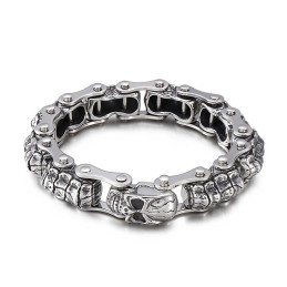 Mode Skull Keel Machine Chain Titanium Armbånd Til Mænd