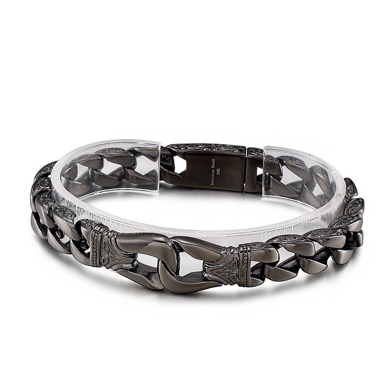 Cool Street Chic Håndaftrækker Blonde Titanium Herre Trykknaparmbånd