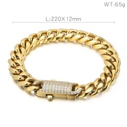 Hip Hop-Stil Armbånd Med Nitter I Titanium Til Mænd