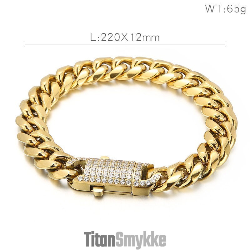Hip Hop-Stil Armbånd Med Nitter I Titanium Til Mænd