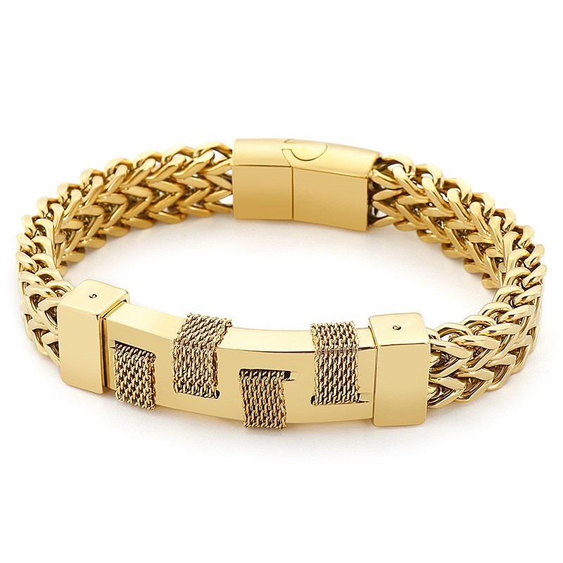 Fashion Street Curved Brand Vævet Titanium Armbånd Til Mænd Fashion Street Curved Brand Vævet Titanium Armbånd Til Mænd