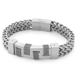 Mode Gadefotografering Buet Mærke Vævet Titanium Armbånd Til Herrer