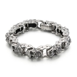 Moderigtigt Elegant Blomsterkraniearmbånd I Titanium Til Mænd