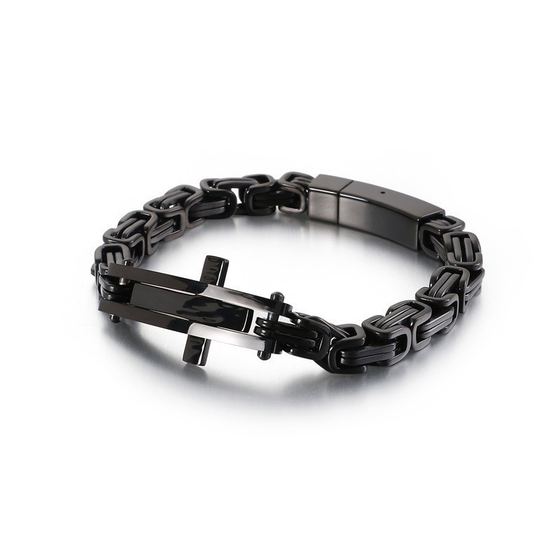 Cool Cross Bend Hip-Hop Titanium Armbånd Til Mænd Cool Cross Bend Hip-Hop Titanium Armbånd Til Mænd