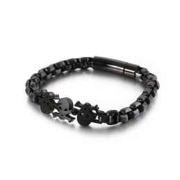Moderigtigt Streetstyle Hiphop-Kraniearmbånd I Titanium Til Mænd