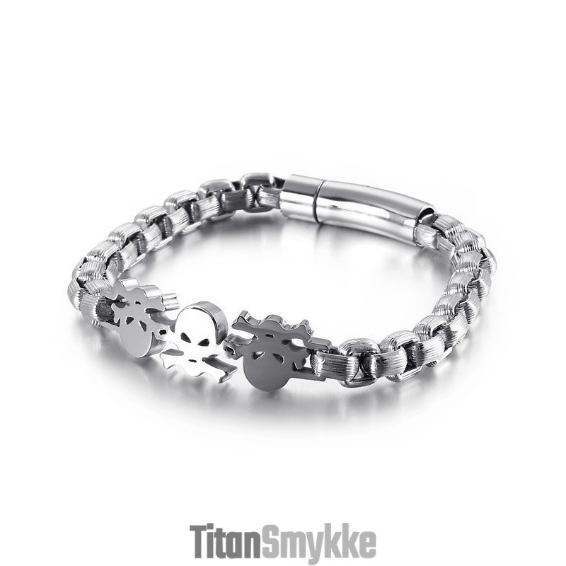 Moderigtigt Gadestil Hip-Hop Kranium Titanium Armbånd Til Mænd Moderigtigt Gadestil Hip-Hop Kranium Titanium Armbånd Til Mænd