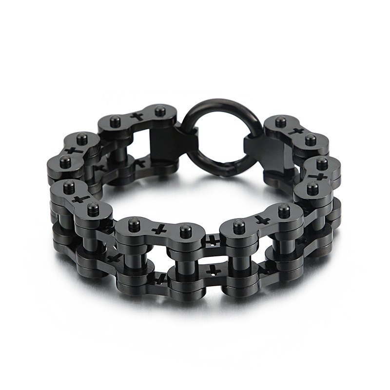 Rock Hip Hop Hollow Cross Titanium Cykelarmbånd Til Herrer Rock Hip Hop Hollow Cross Titanium Cykelarmbånd Til Herrer