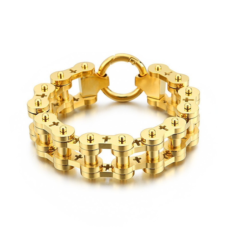 Rock Hip-Hop Hollow Cross Titanium Cykelarmbånd Til Herrer Rock Hip-Hop Hollow Cross Titanium Cykelarmbånd Til Herrer