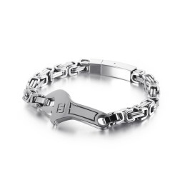 Cool Wrench Back Type Buet Plade Herre Titanium Armbånd