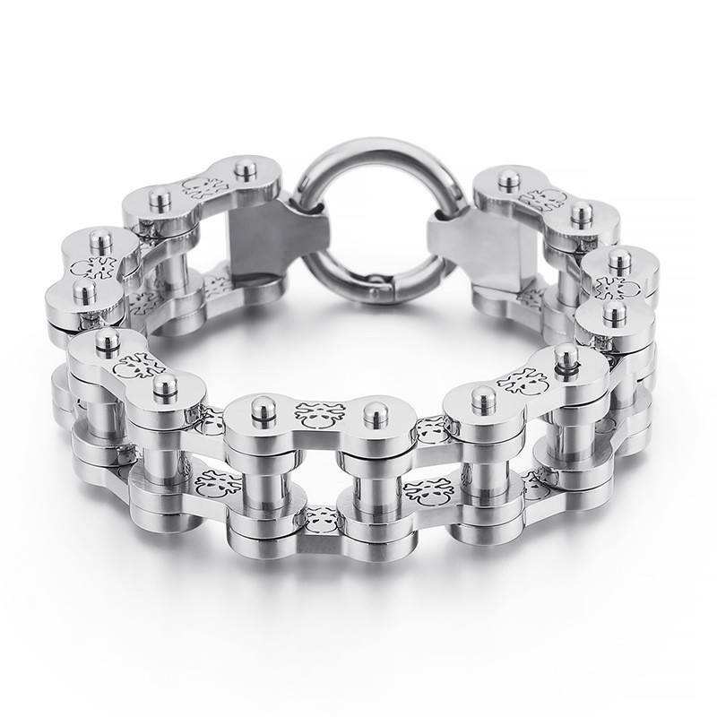 Moderigtig Rock Hiphop-Stil Piratmønster Titanium Cykelarmbånd Til Mænd Moderigtig Rock Hiphop-Stil Piratmønster Titanium Cykelarmbånd Til Mænd