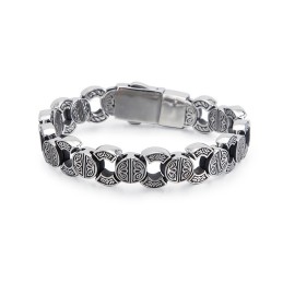 Herrearmbånd I Titanium Med Kranium Og Korsknogler