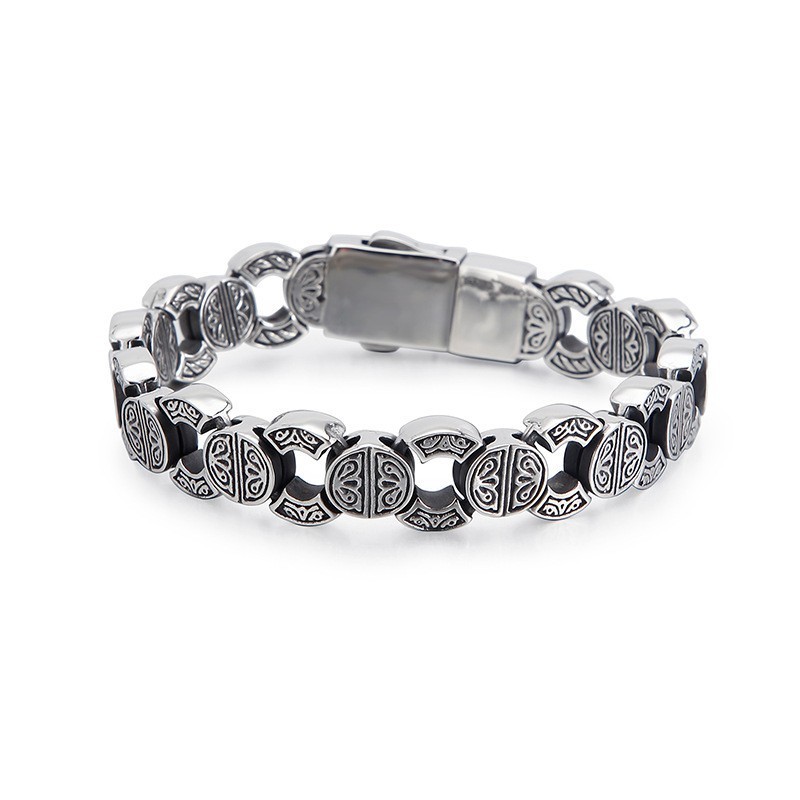 Herrearmbånd I Titanium Med Kranium Og Korsknogler