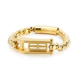 Rock Hip-Hop Cross Hollow Square Titanium Armbånd Til Herrer
