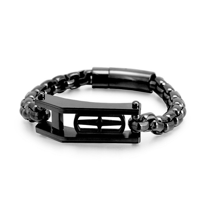 Rock Hip-Hop Cross Hollow Square Titanium Armbånd Til Herrer