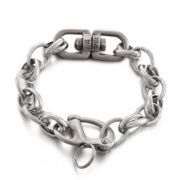 Fashion Street Beat O-Word Splicing Titanium Armbånd Til Mænd