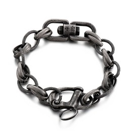 Fashion Street O-Word Splicing Titanium Armbånd Til Mænd