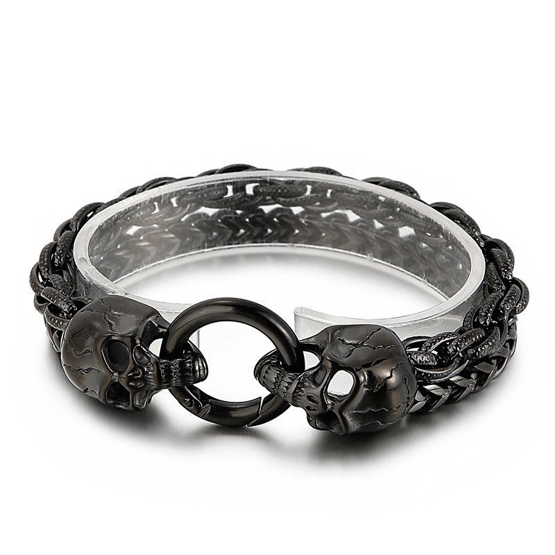 Cool Fashion Chic Style Skull Titanium Herrearmbånd Tilbehør Cool Fashion Chic Style Skull Titanium Herrearmbånd Tilbehør
