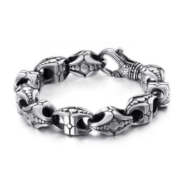 Cool Cross Floral Openwork Titanium Armbånd Til Mænd