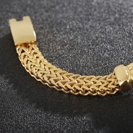 Street Cool Double Keel Guld Titanium Armbånd Til Herrer