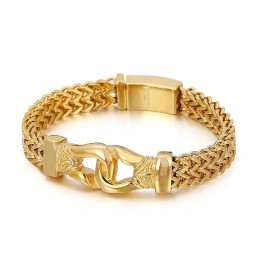 Street Cool Double Keel Guld Titanium Armbånd Til Herrer