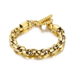 Cool Fashion Skull Clasp Titanium Armbånd Til Mænd