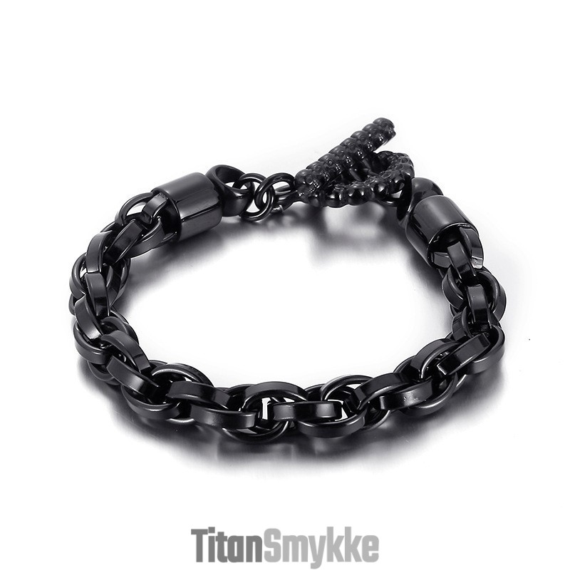 Cool Fashion Titanium Armbånd Med Skull Buckle Til Herrer