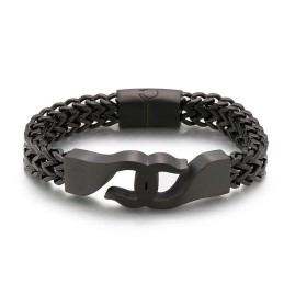 Cross Hook Titanium Herrearmbånd Med Tilbehør