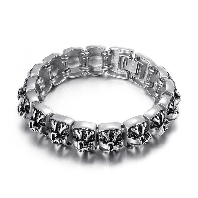 Ghost Cross Skull Titanium Armbånd Til Mænd Ghost Cross Skull Titanium Armbånd Til Mænd