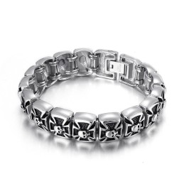 Ghost Cross Skull Titanium Armbånd Til Mænd