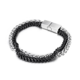 Moderigtigt, Cool Og Elegant Herrearmbånd Med Dobbelt Lag I Titanium